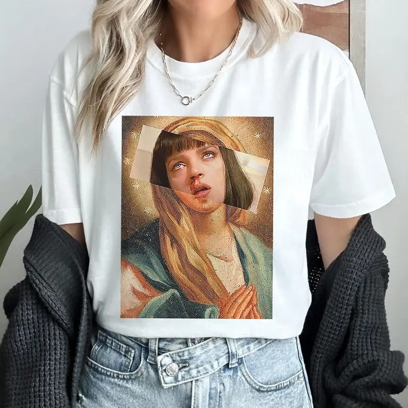 Mia Wallace Shirt Smoking Pulp Fiction In Style Of Maria Vintage Shirt Hoodie Sweatshirt | PrintMintTees.com