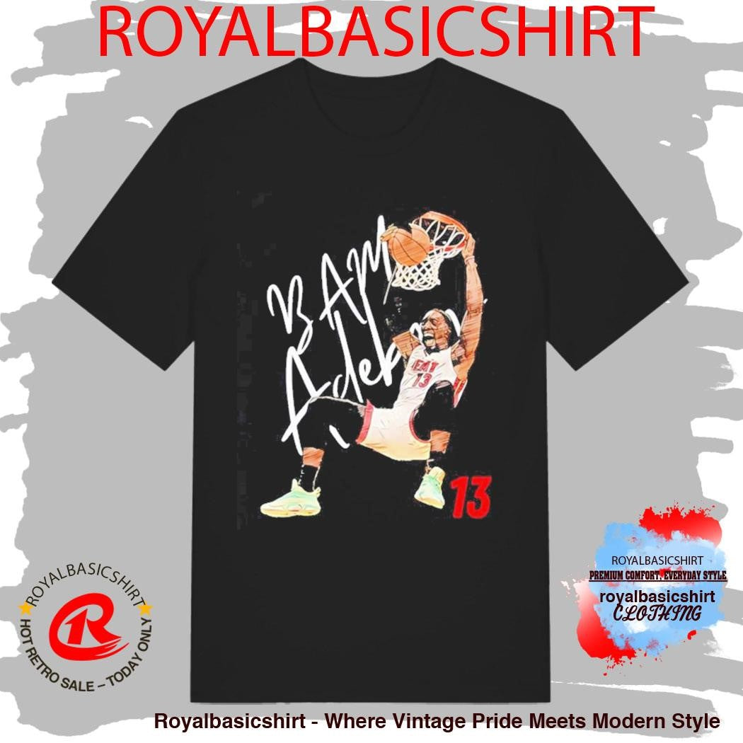 Miami Bam Adebayo #13 Dunk Basketball Cartoon  Shirt