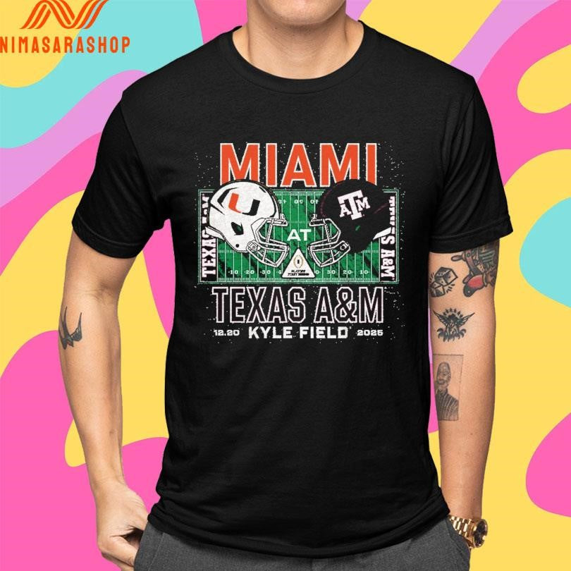 Miami Vs Texas A&amp;M Kyle Field 12 20 2025 College Football Playoff Shirts