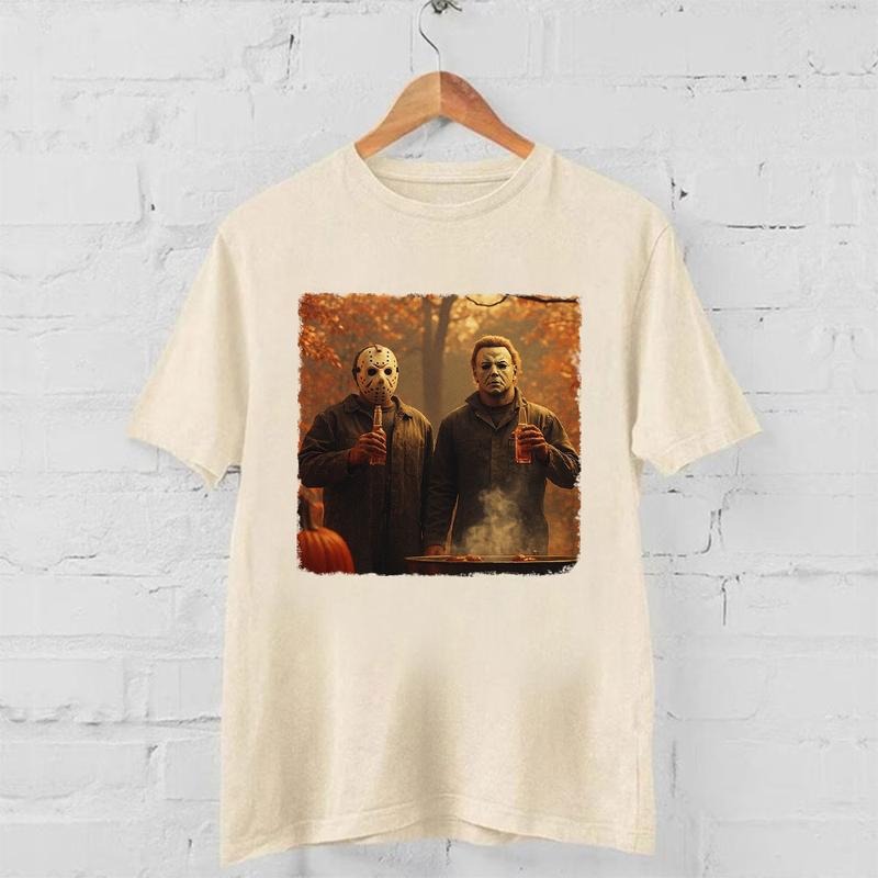 Michael & Jason Chillin Shirt, Horror Characters Shirt, Trending Shirt Hoodie Sweatshirt | PrintMintTees.com