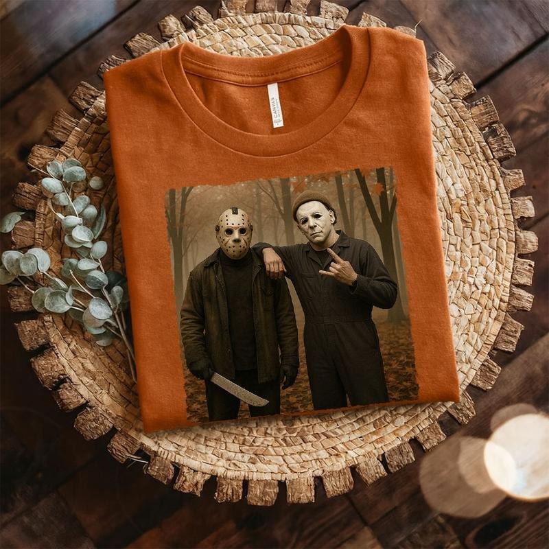 Michael & Jason Chillin Shirts, Horror Characters Shirt, Trending Graphic Shirts Hoodie Sweatshirt | PrintMintTees.com