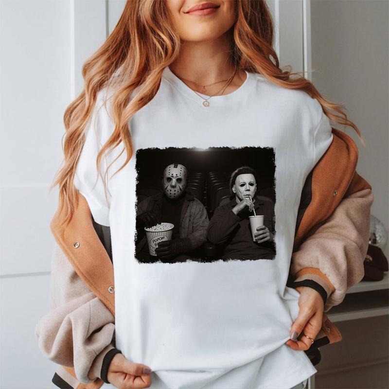 Michael & Jason Chillin Shirts, Horror Characters Shirt, Trending Graphic Shirts style 02 Hoodie Sweatshirt