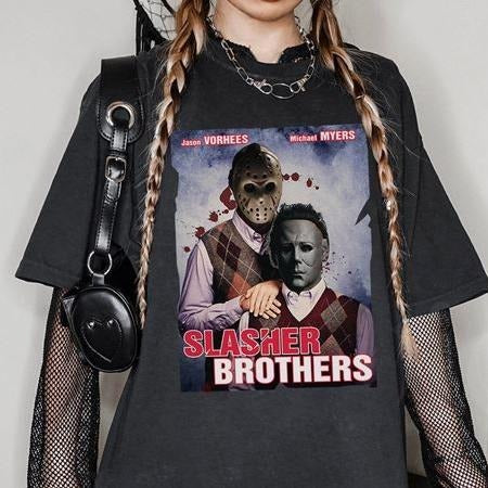 Michael Myers and Jason Vorhees Step Brothers Shirt Horror Halloween Shirt Halloween Movie Shirt Hoodie Sweatshirt
