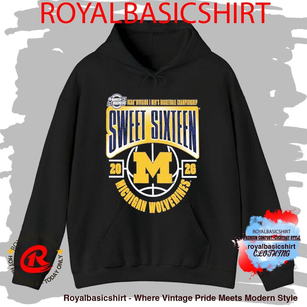 Michigan Wolverines Men’s Basketball 2026 NCAA March Madness Sweet 16 T-Shirt