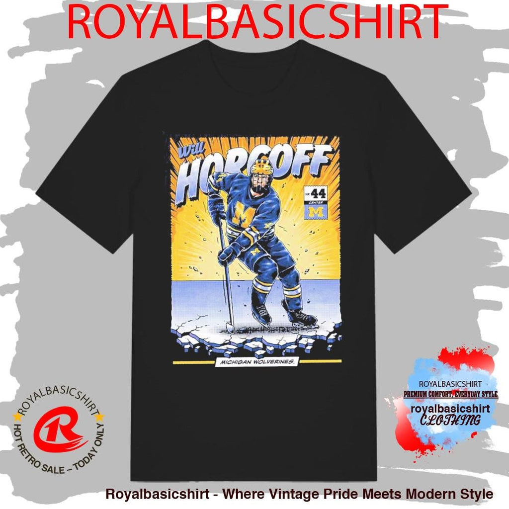 Michigan Wolverines Men’s Hockey Will Horcoff Student Athlete Comic T-Shirt