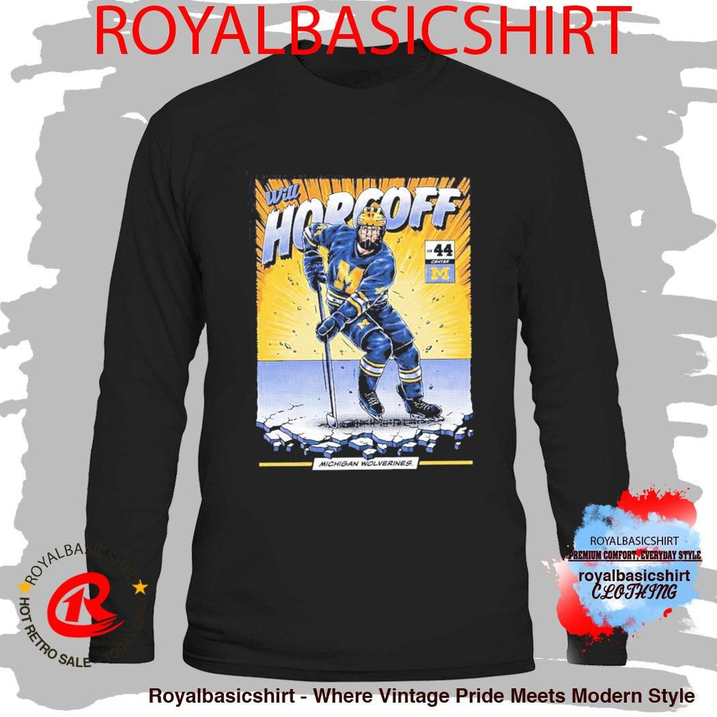 Michigan Wolverines Men’s Hockey Will Horcoff Student Athlete Comic T-Shirt