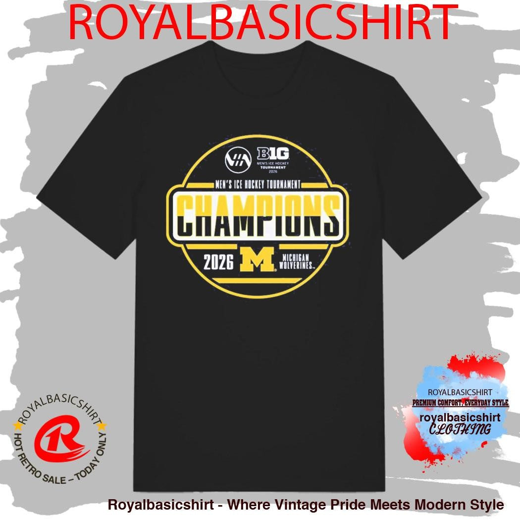 Michigan Wolverines Men’s Ice Hockey 2026 Big 10 Tournament Champions Locker Room T-Shirt