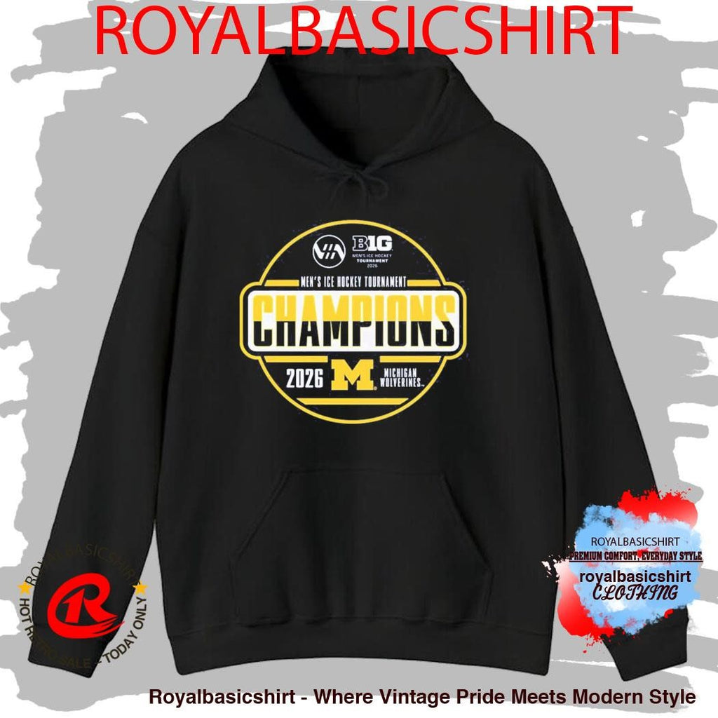 Michigan Wolverines Men’s Ice Hockey 2026 Big 10 Tournament Champions Locker Room T-Shirt