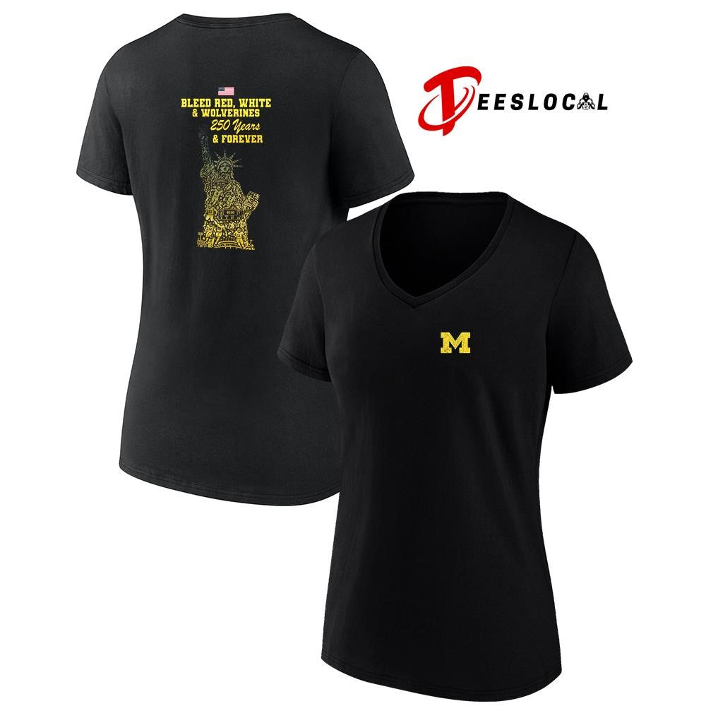 Michigan Wolverines NCAA Independance Day 250 years and forever Statue of Liberty shirt