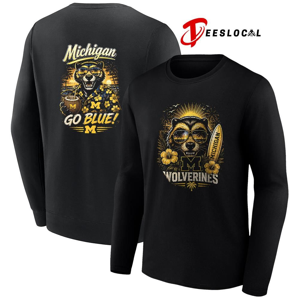 Michigan Wolverines NCAA Tropical mascot shirt
