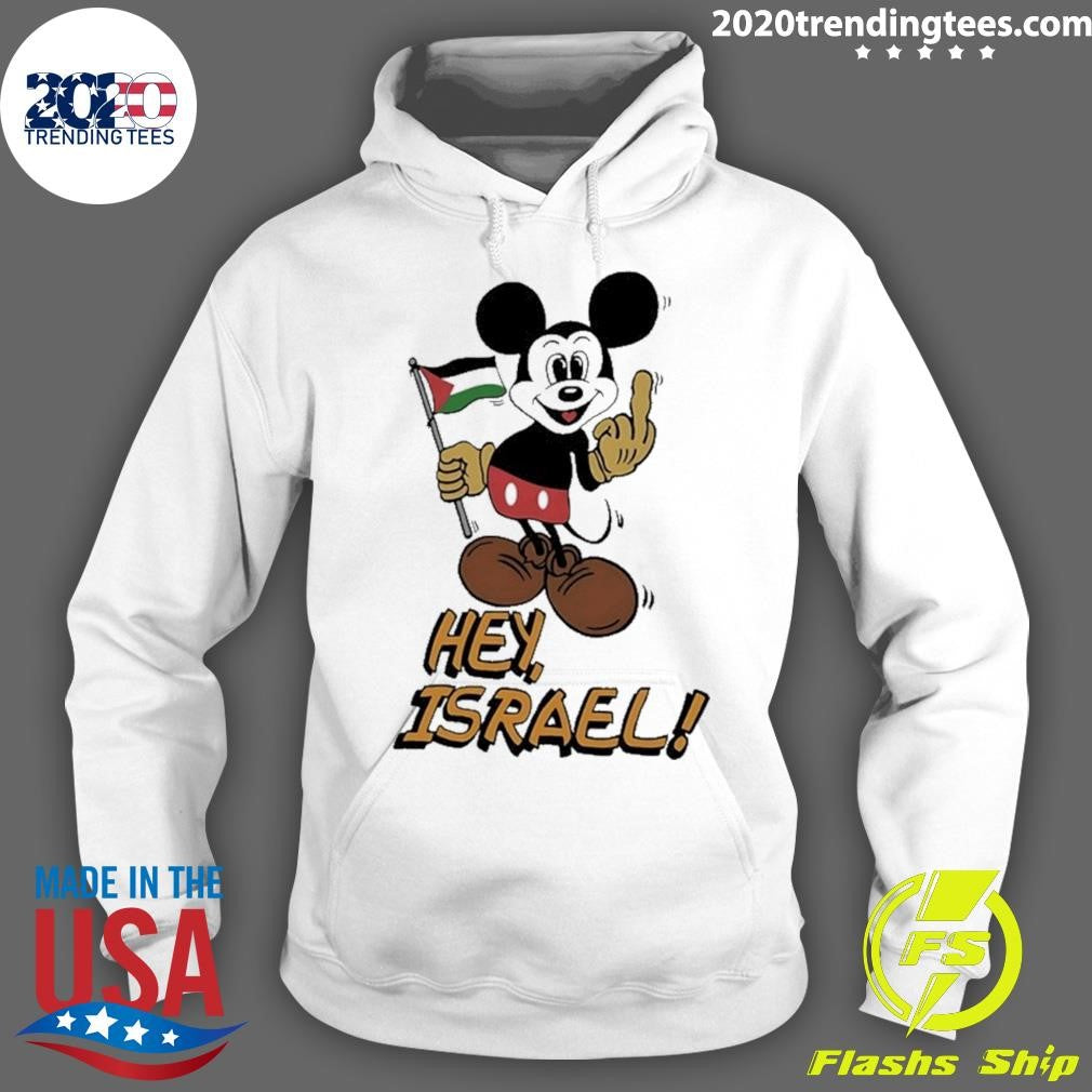 Mickey With Iran Flag Hey Israel Middle Finger Shirt