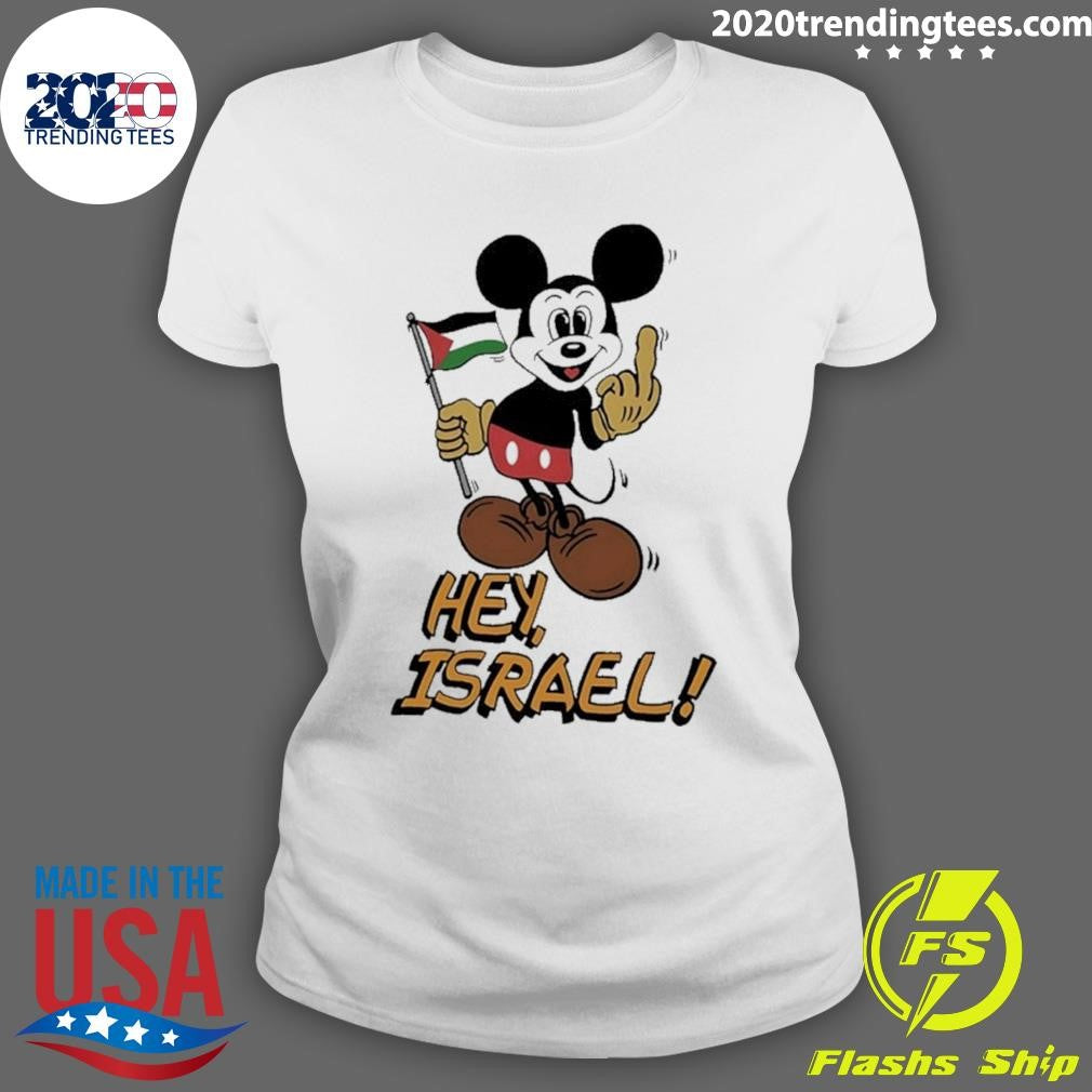 Mickey With Iran Flag Hey Israel Middle Finger Shirt