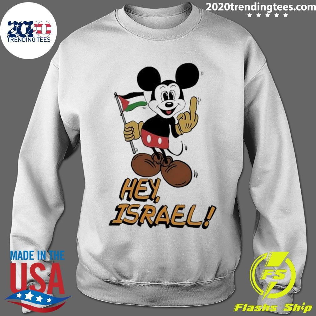 Mickey With Iran Flag Hey Israel Middle Finger Shirt