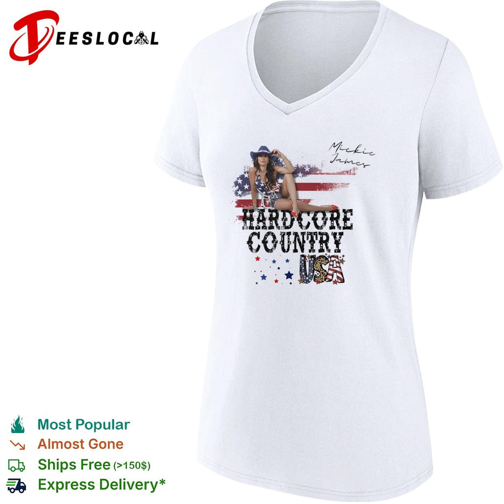 Mickie James Hardcore Country USA American Flag Patriotic Wrestling shirt