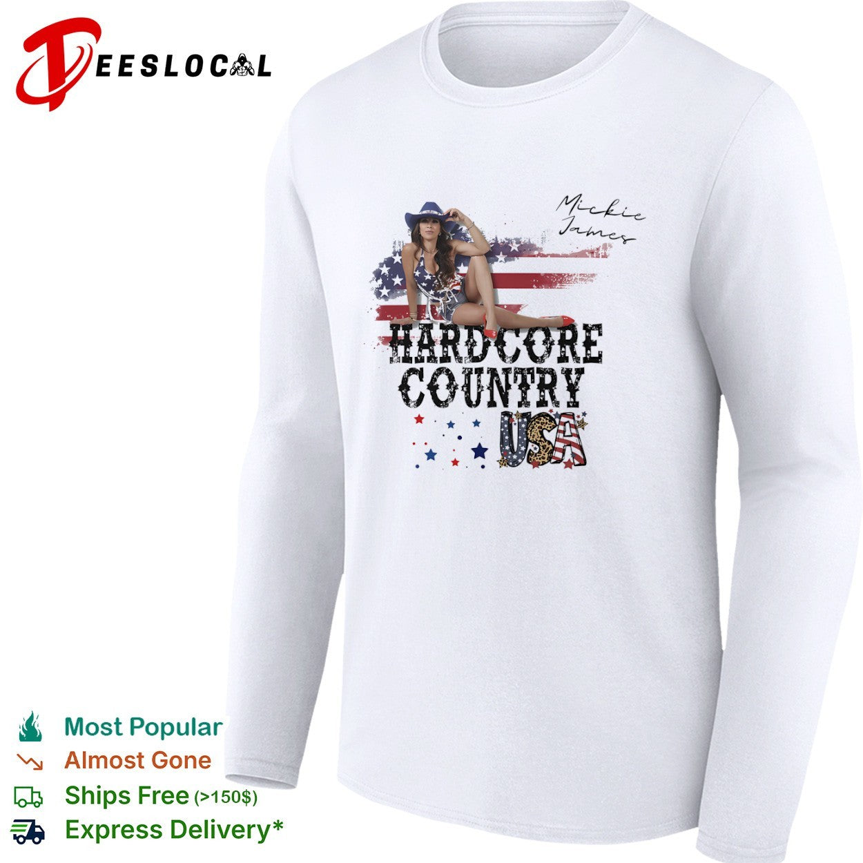 Mickie James Hardcore Country USA American Flag Patriotic Wrestling shirt