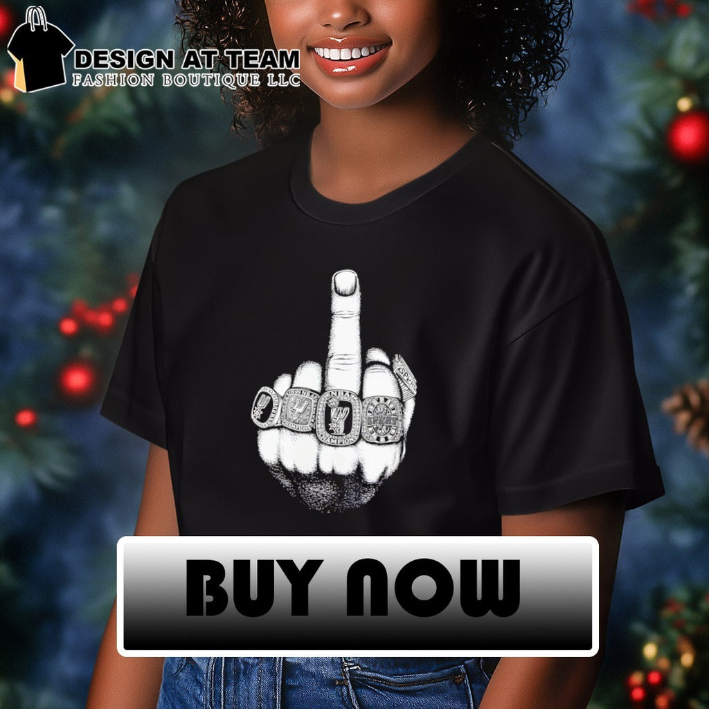 Middle finger hand San Antonio Spurs Basketball NBA Championship Rings 2026 shirt