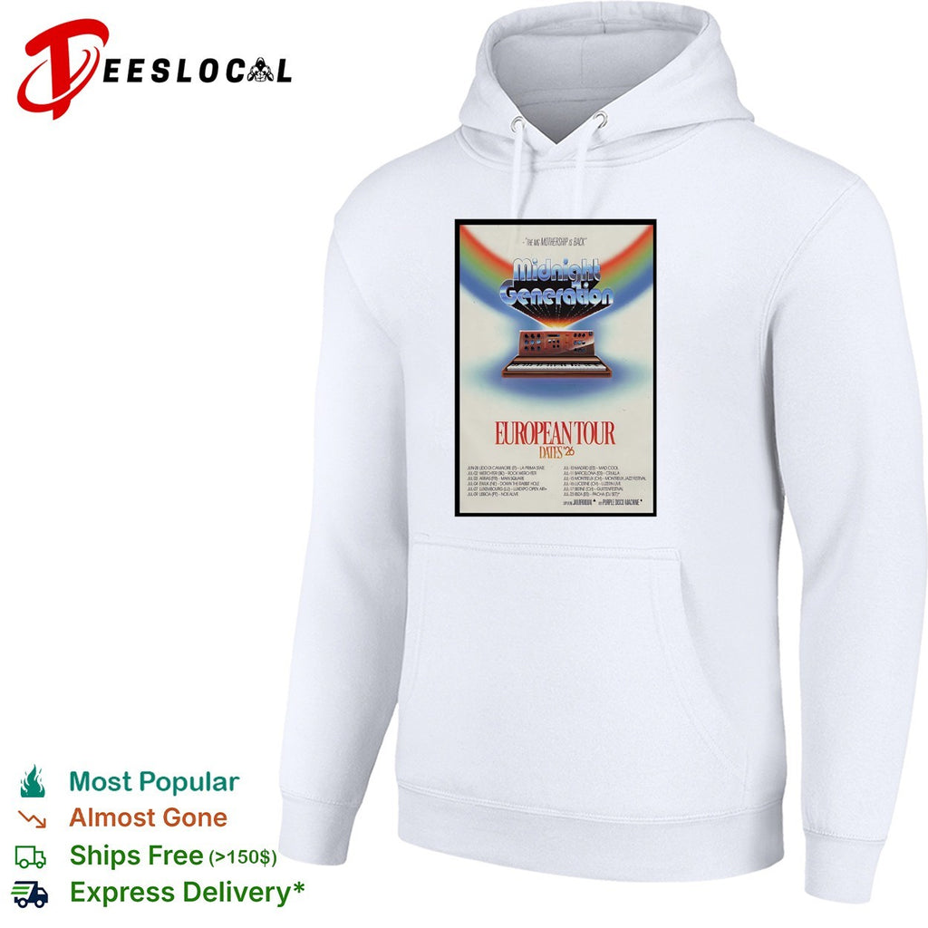 Midnight Generation 2026 European tour synthwave concert shirt