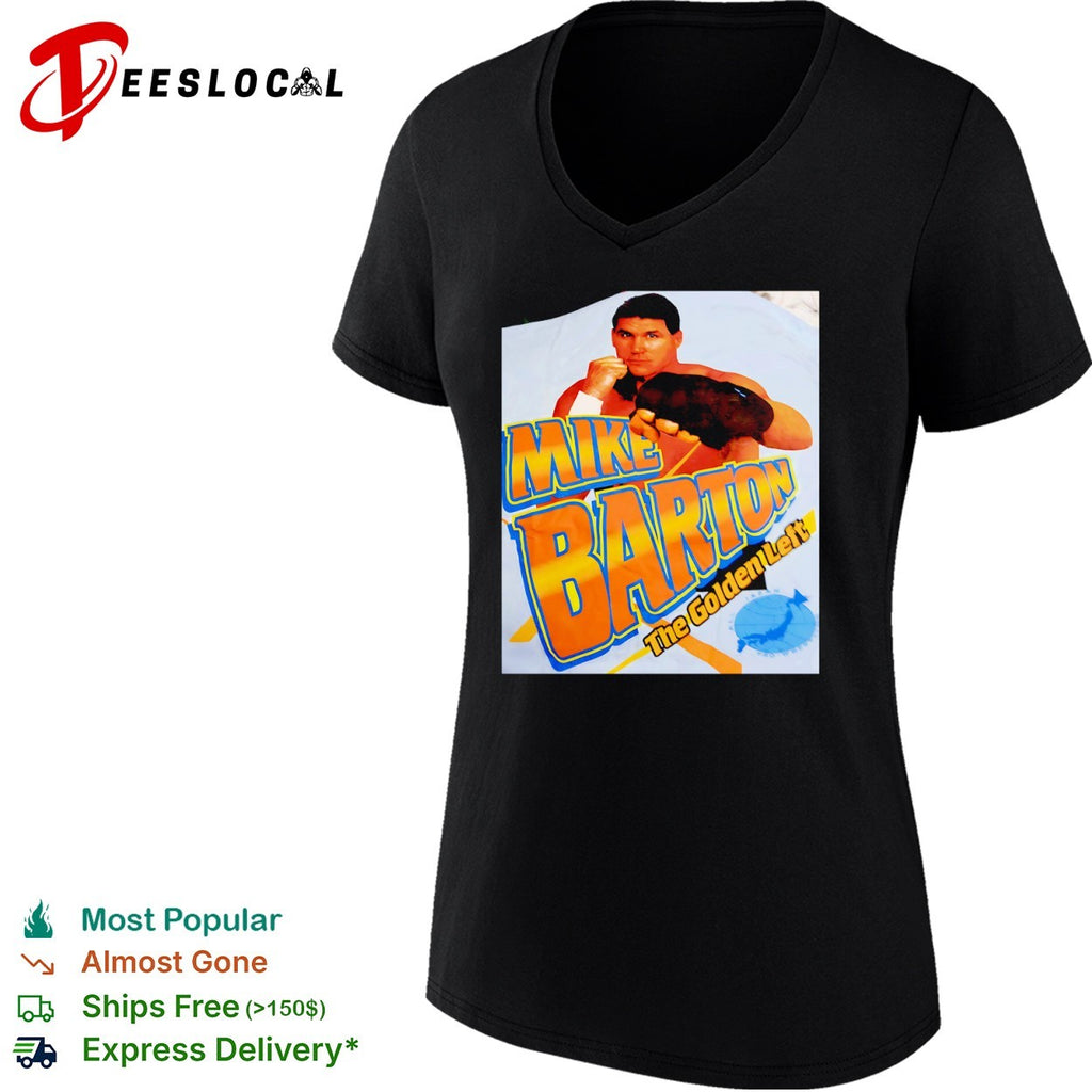 Mike Barton the golden left boxer portrait shirt