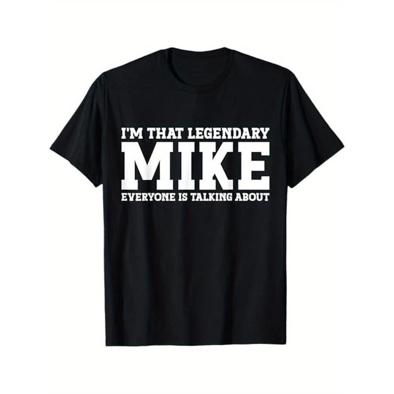 Mike Personal Name First Name Funny Mike T-Shirt, 100% Cotton, Gift for Mike, S