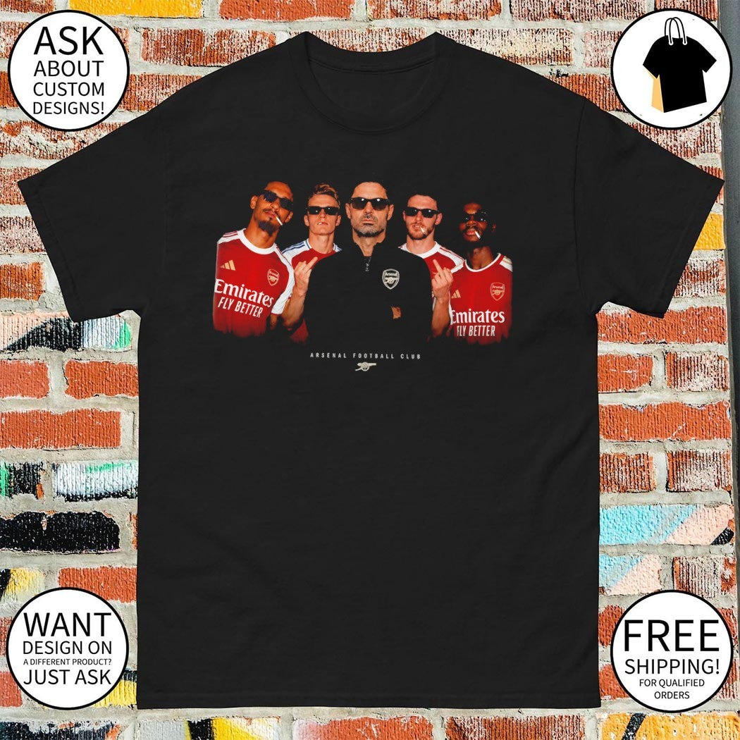 Mikel Arteta Bukayo Saka Martin middle finger smoking Arsenal FC 2026 shirt