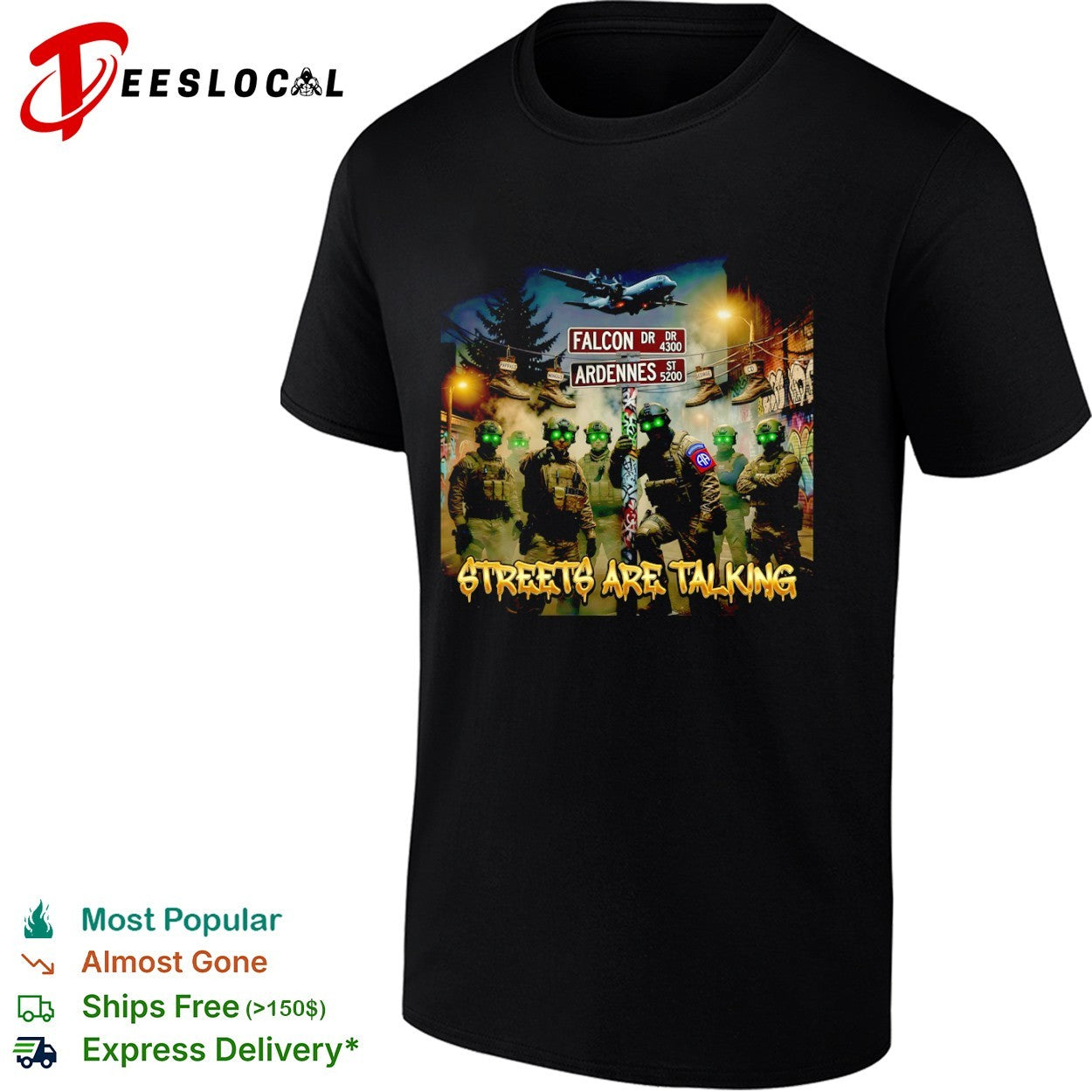 Military tactical soldiers falcon ardennes streets are talking shirt