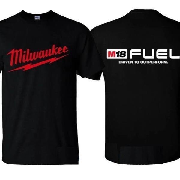 Milwaukee M18 Fuel Double the Power TShirt for Men & Women 2 Sides, Vintage Graphic Tee, Unisex Casual Soft Cotton...