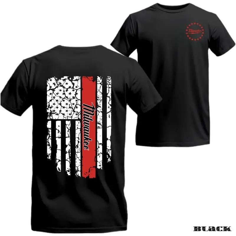 Milwaukee USA FLag 2 Sided Daily Soft Cotton Crew Neck Classic Fit T-Shirts, Hoodie, Sweatshirt