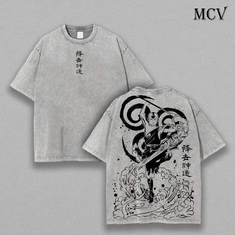 [ Mineral Wash ] Aang Shirt, Avatar The Last Airbender Shirt, Animated Shirt, Graphic Tee, Y2K, Unisex Oversize Anime...