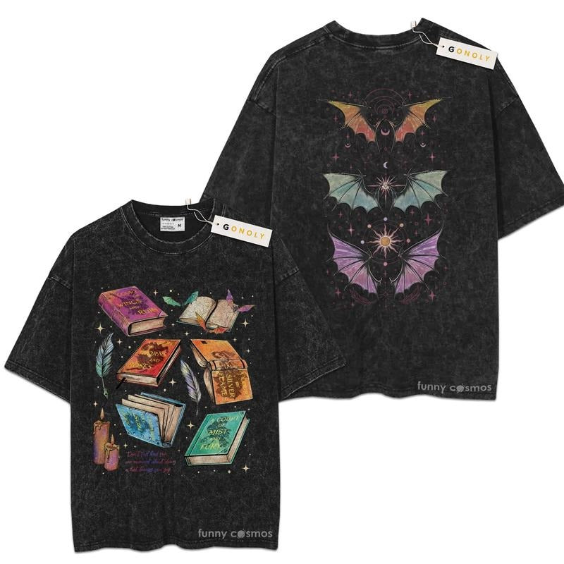[ Mineral Wash ] Acotar Series Shirt For Fans Lover Book Velaris Acotar Shirt Bookish Graphic Washed Style Shirt Hoodie...