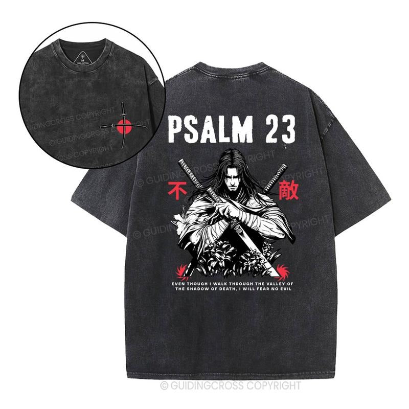 [ Mineral Wash ] Aesthetic Mens Anime Christian Washed TShirt Psalm 23 Jesus Graphic Washed Style Shirt Hoodie Sweatshirt