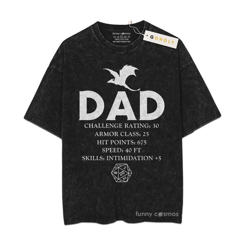 [ Mineral Wash ] Challenge Rating 30 Shirt Dungeon RPG DND Tabletop Dragons Dice Games LS, Father's Day Gifts Graphic...