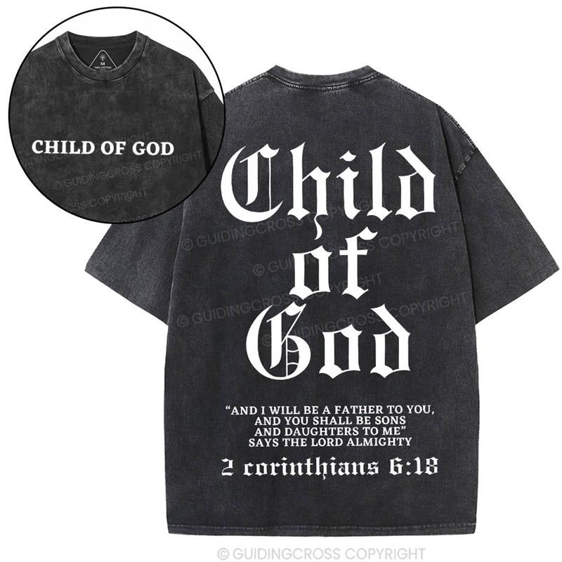 [ Mineral Wash ] Child Of God Christian Washed TShirt Jesus Graphic Washed Style Shirt Hoodie Sweatshirt | PrintMintTees.com
