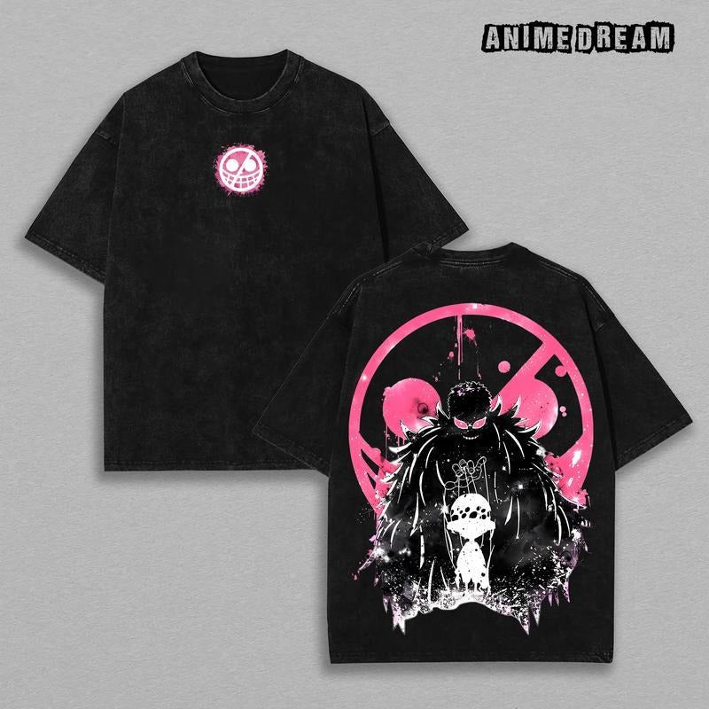 [ Mineral Wash ] Donquixote Doflamingo Vintage Retro Tee , Vintage 90S Anime Manga Unisex Oversize Anime Manga Washed...
