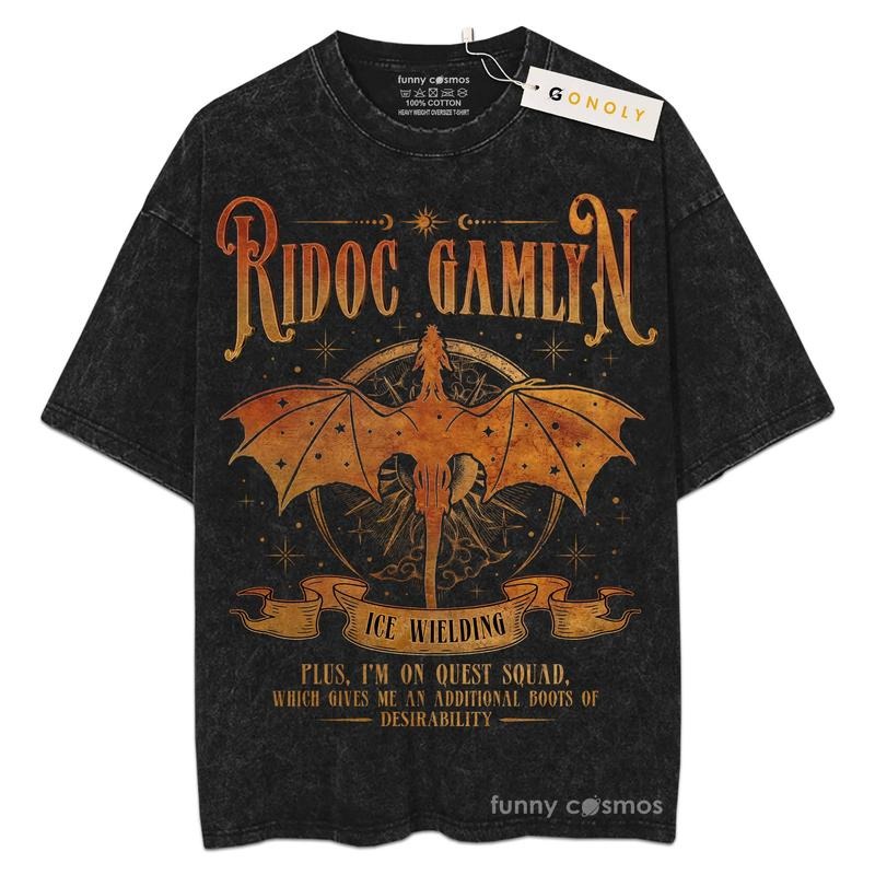 [ Mineral Wash ] Fourth Wing Ridoc Gamlyn For Fans Lover Book, Bookish, Graphic Washed Style Shirt Hoodie Sweatshirt