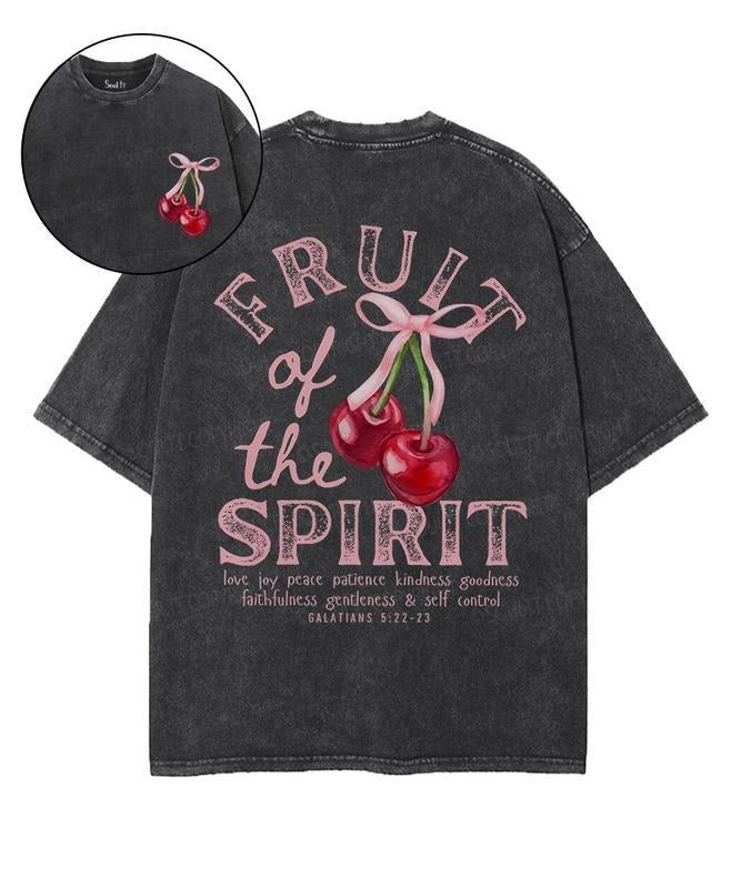 [ Mineral Wash ] Fruit Of The Spirit Double Sided Unisex Washed Christian TShirt, 5Xl Vintage Jesus Shirt, Cotton...