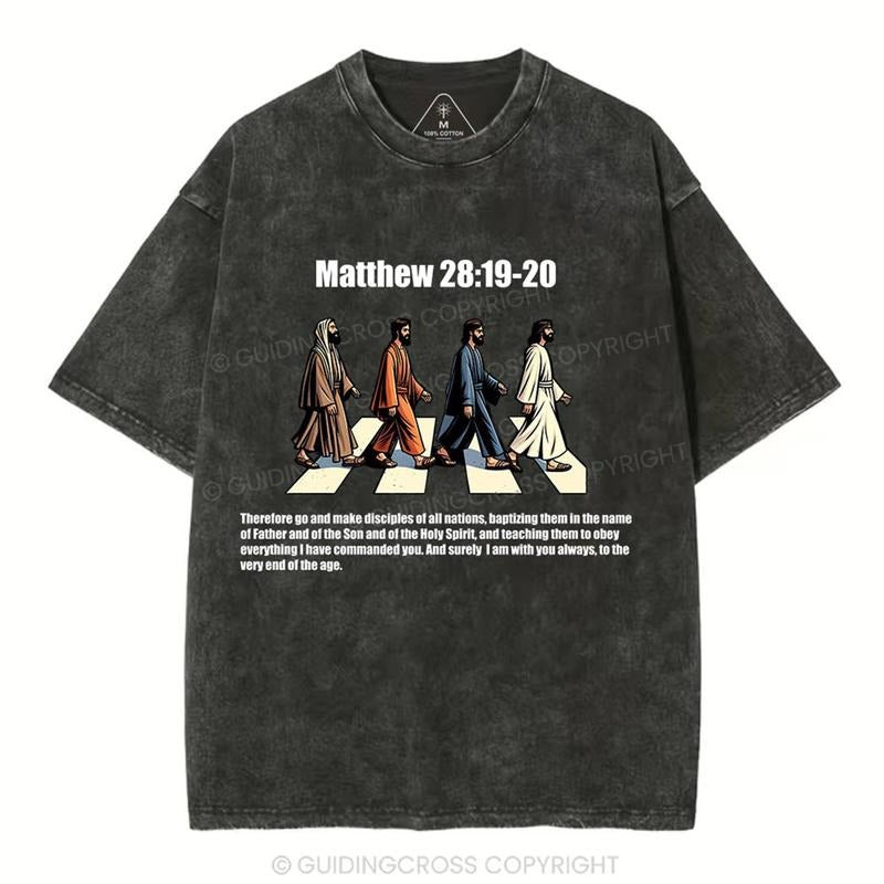 [ Mineral Wash ] Go And Make Disciples Christian Washed Shirt Jesus Graphic Washed Style Shirt Hoodie Sweatshirt