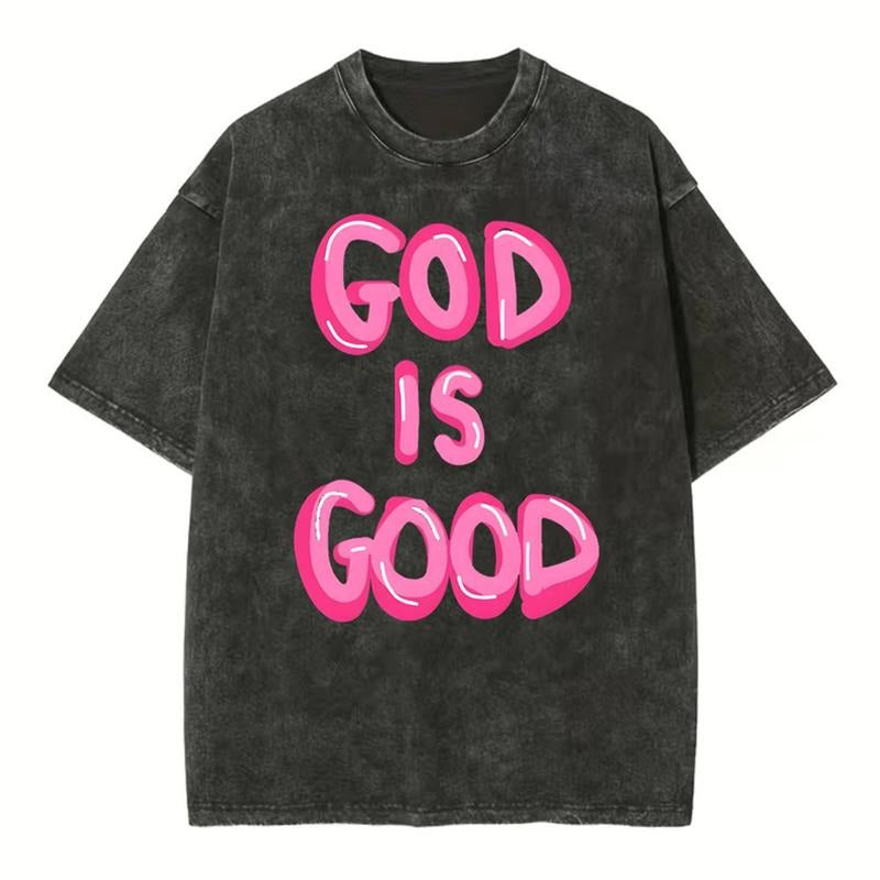 [ Mineral Wash ] God Is Good Christian Washed TShirt Jesus Graphic Washed Style Shirt Hoodie Sweatshirt | PrintMintTees.com