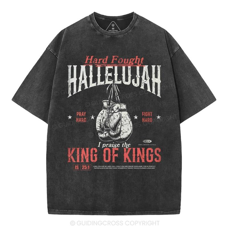 [ Mineral Wash ] Hallelujah Kings Of Kings Christian Washed TShirt Jesus Graphic Washed Style Shirt Hoodie Sweatshirt