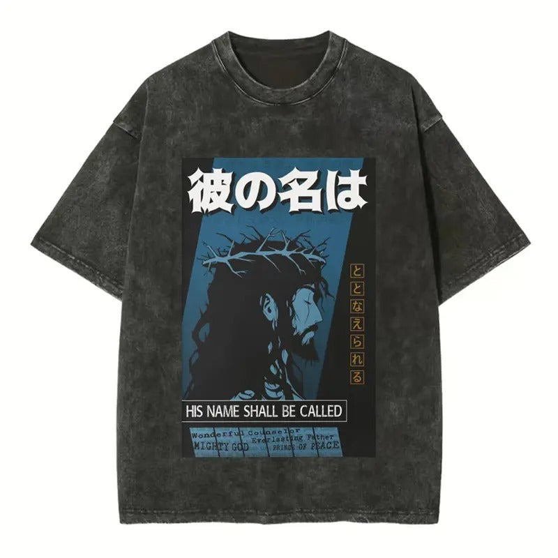 [ Mineral Wash ] His Name Shall Be Called Jesus Christian Washed Shirt Jesus Graphic Washed Style Shirt Hoodie Sweatshirt