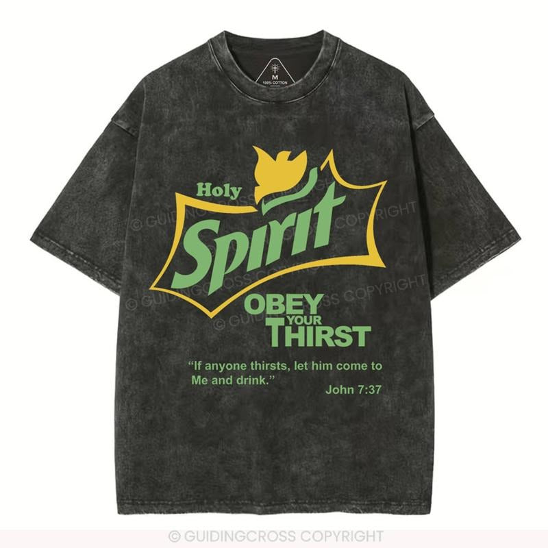 [ Mineral Wash ] Holy Spirit Christian Washed TShirt Jesus Graphic Washed Style Shirt Hoodie Sweatshirt | PrintMintTees.com