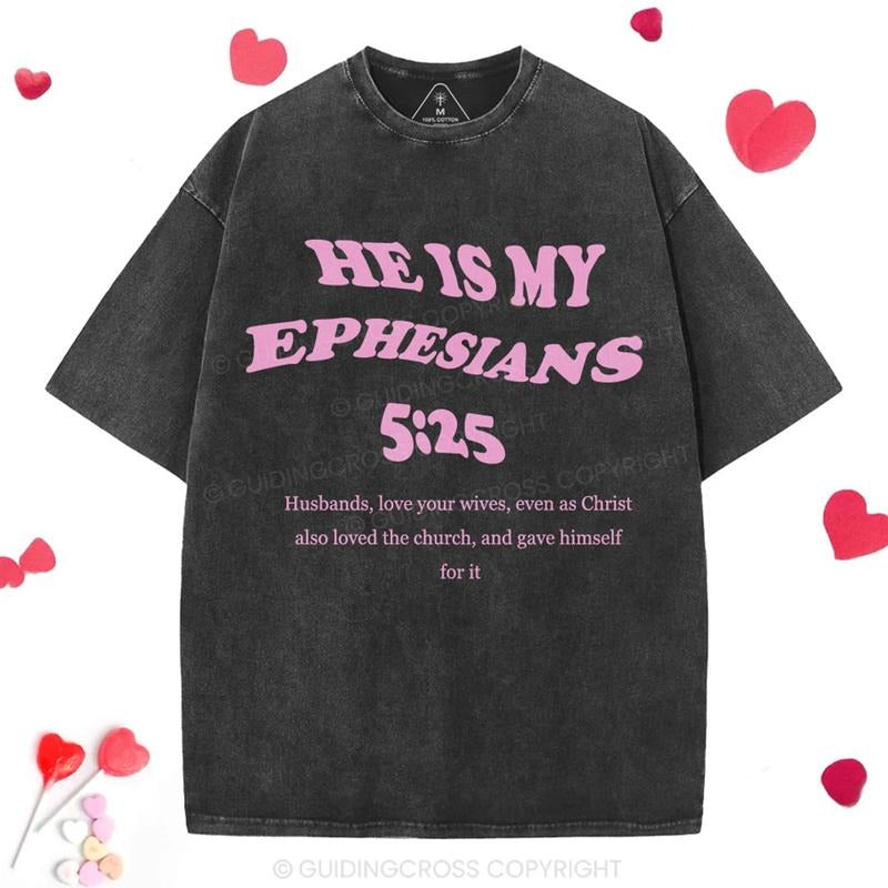 [ Mineral Wash ] Husbands Love Your Wives, My Ephesians 5:25 Christian Washed TShirt Jesus Graphic Washed Style Shirt...