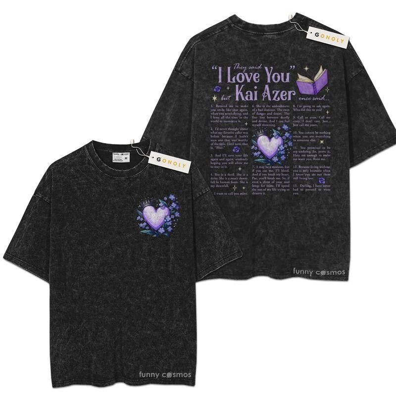 [ Mineral Wash ] I Love You in Powerless Kai Azer Powerless Book, Bookish Graphic Washed Style Shirt Hoodie Sweatshirt