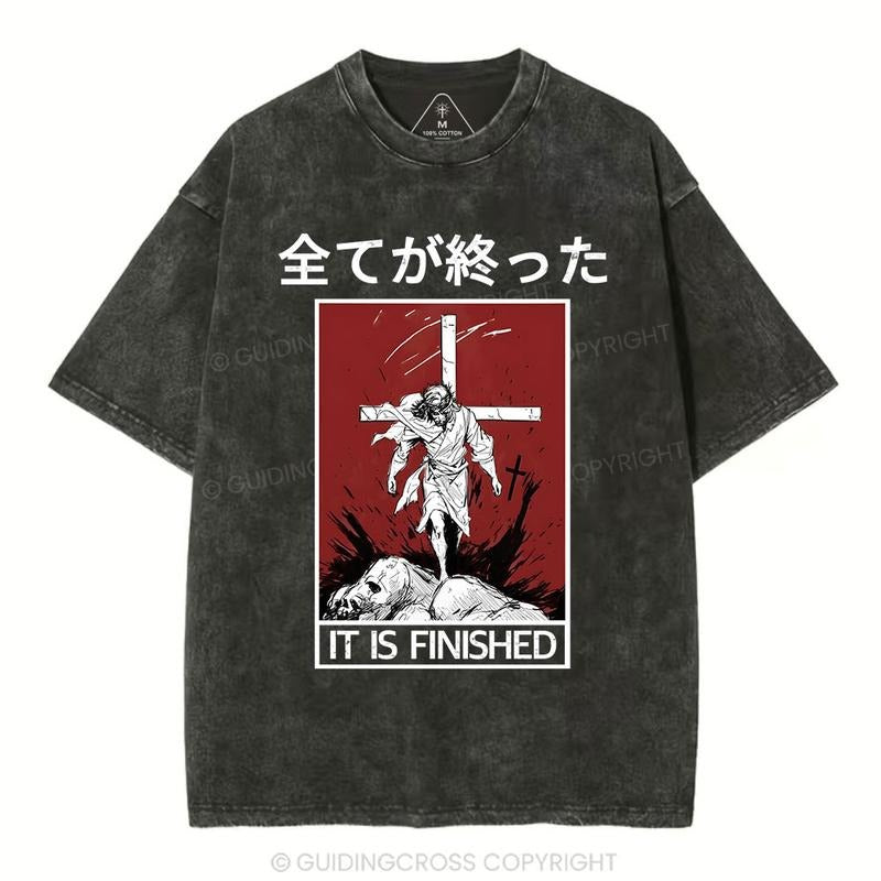 [ Mineral Wash ] It Is Finished Christian Washed TShirt Jesus Graphic Washed Style Shirt Hoodie Sweatshirt