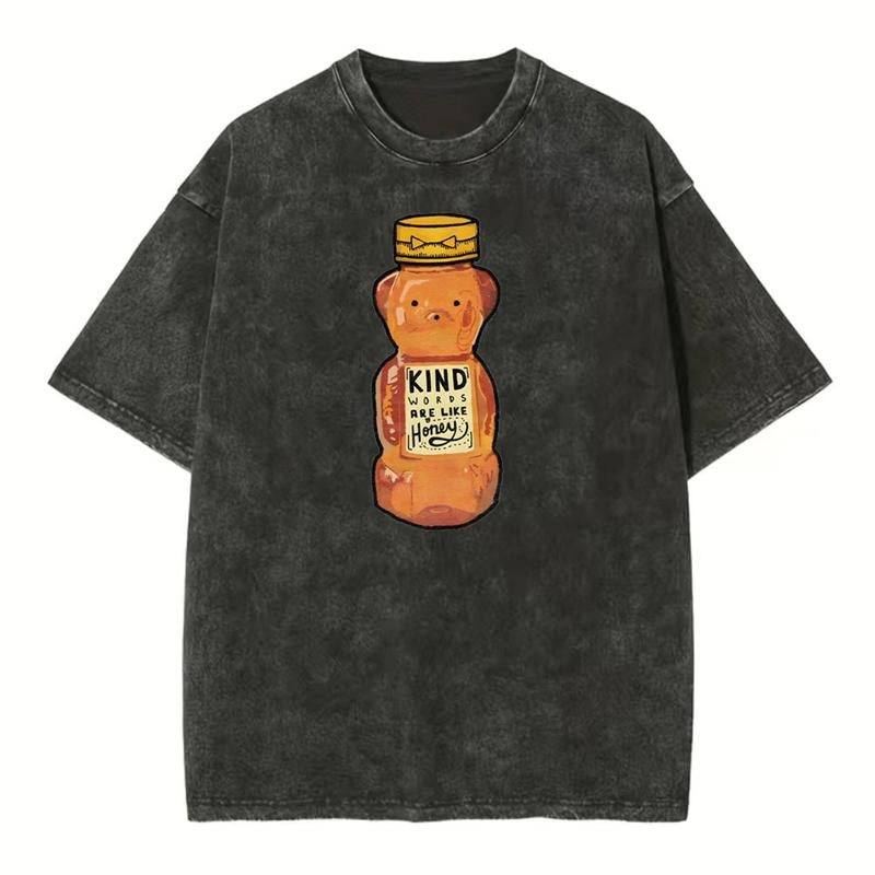 [ Mineral Wash ] Kind Words Are Like Honey Christian Washed Shirt Jesus Graphic Washed Style Shirt Hoodie Sweatshirt