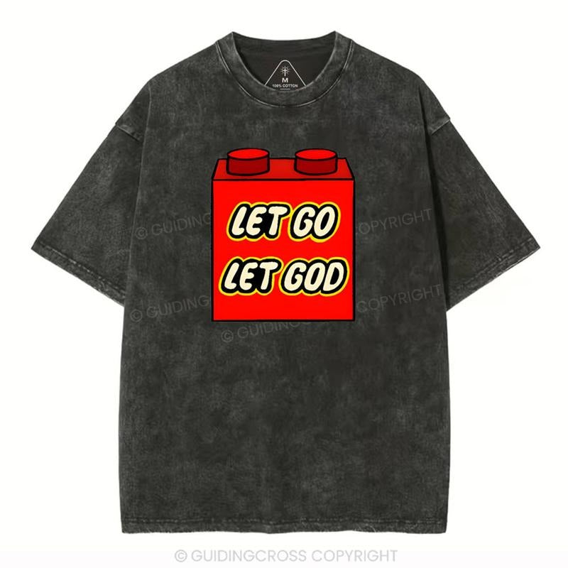 [ Mineral Wash ] Let Go Let God Christian Washed TShirt Jesus Graphic Washed Style Shirt Hoodie Sweatshirt