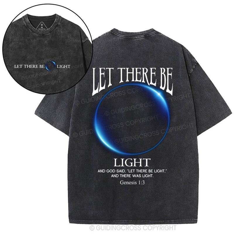 [ Mineral Wash ] Let There Be Light Christian Washed Shirt Jesus Graphic Washed Style Shirt Hoodie Sweatshirt