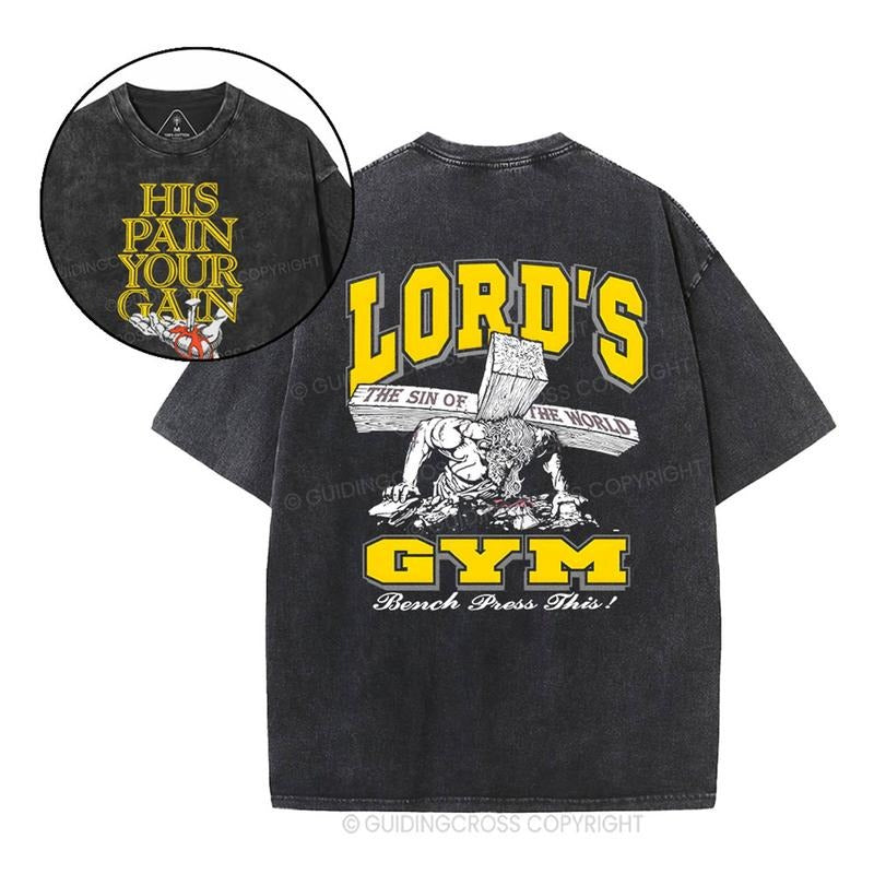 [ Mineral Wash ] Lords Gym Christian Washed TShirt Jesus Graphic Washed Style Shirt Hoodie Sweatshirt | PrintMintTees.com