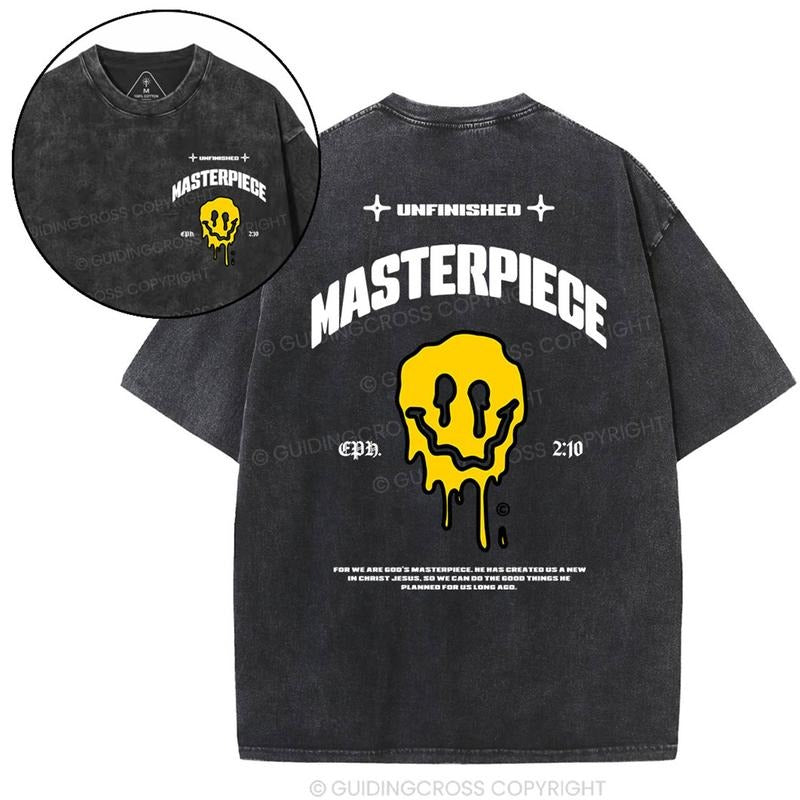 [ Mineral Wash ] Masterpiece Christian Washed TShirt Jesus Graphic Washed Style Shirt Hoodie Sweatshirt | PrintMintTees.com