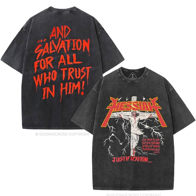 [ Mineral Wash ] Messiah Christian Washed TShirt Jesus Graphic Washed Style Shirt Hoodie Sweatshirt | PrintMintTees.com
