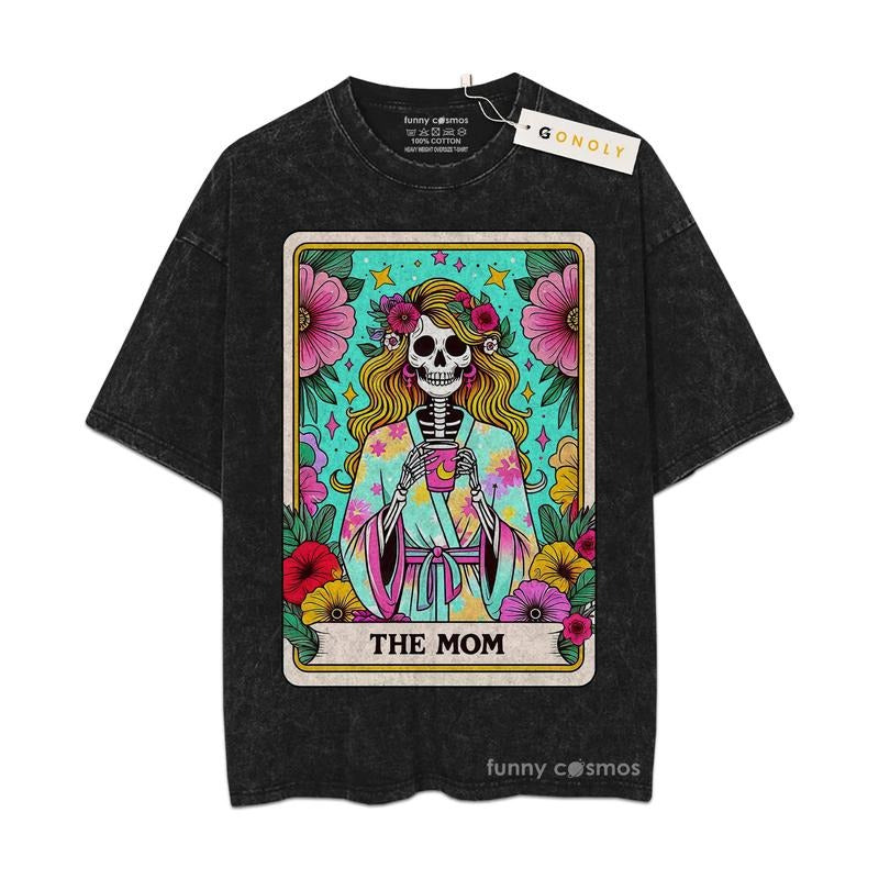 [ Mineral Wash ] Mothers Day Tarot The Mom, Gifts For Mom Shirt Graphic Washed Style Tshirt Hoodie Sweatshirt